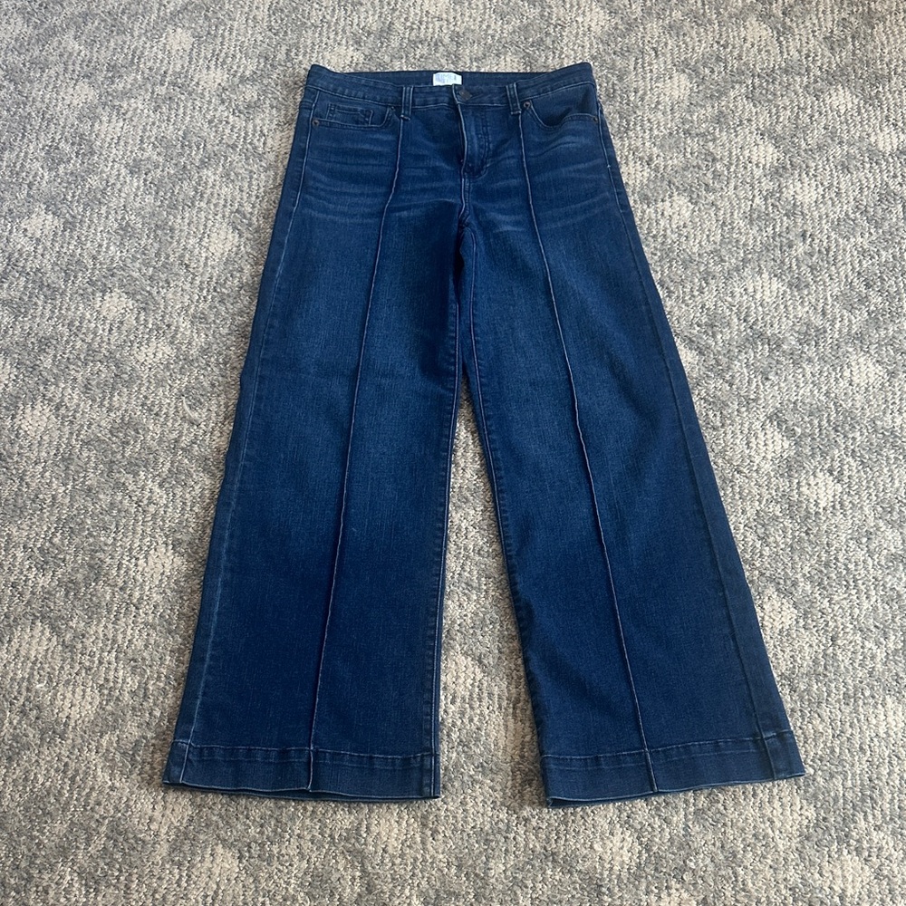 Time and Tru Indigo Wide-Leg Jeans with Front Seams